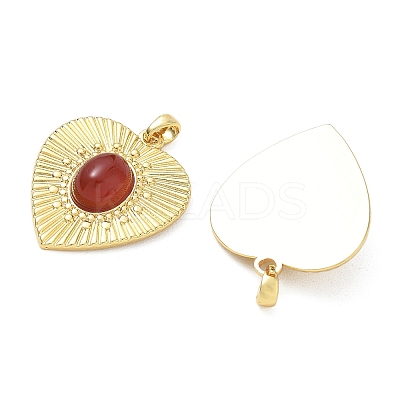 Brass & Natural Carnelian Pendants GG-CBAD360-13G-02-1