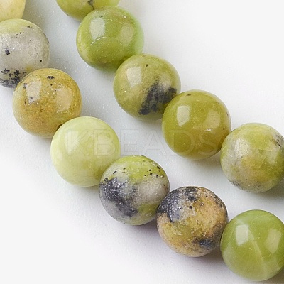 Natural Serpentine Beads Strands G-G767-04-6mm-1