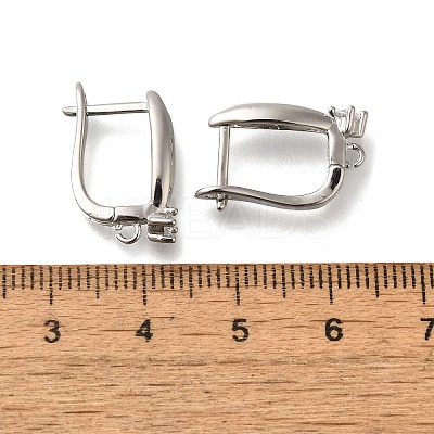 Rack Plating Brass Micro Pave Cubic Zirconia Hoop Earring Findings EJEW-H143-12P-1