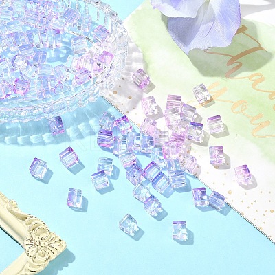 100Pcs Baking Paint Transparent Glass Beads DGLA-YW0001-35H-1