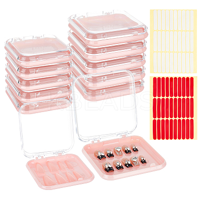 20Pcs Transparent Plastic Nail Art Tool Storage Box CON-BC0007-03B-1