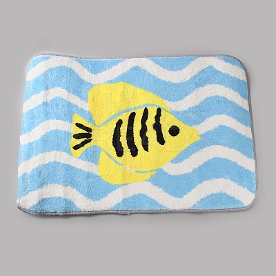 Flocking Fibre Tropical Fish Bath Mat AJEW-FZC0003-05A-1