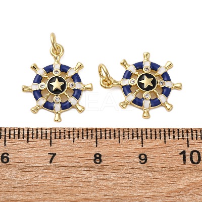 Brass Micro Pave Cubic Zirconia Pendants KK-S525-06G-1