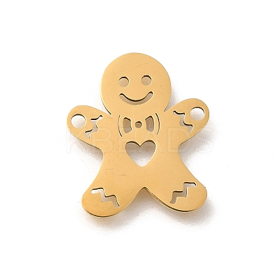 201 Stainless Steel Laser Cut Connector Charms STAS-R132-10G-1