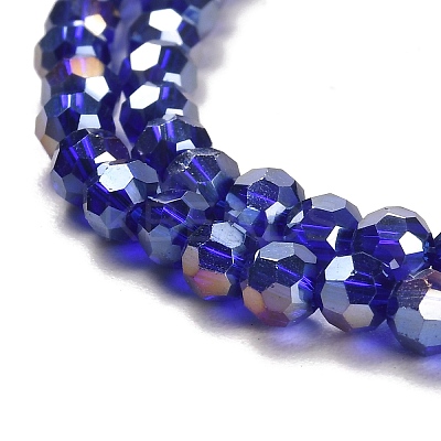 Electroplate Glass Beads Strands EGLA-R016-4m-1-1