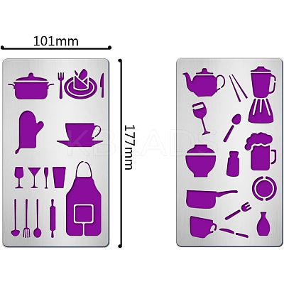 2Pcs 2 Style 304 Stainless Steel Cutting Dies Stencils DIY-FG0002-01-1