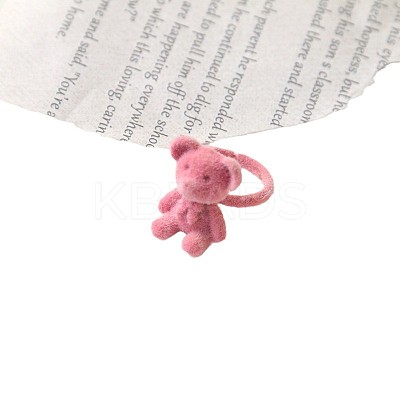 Bear Adjustable Zinc Alloy Flocking Finger Rings for Women FS-WG501E4-04-1