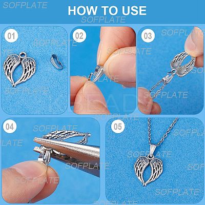 500Pcs 304 Stainless Steel Snap on Bails STAS-SP0001-72-1