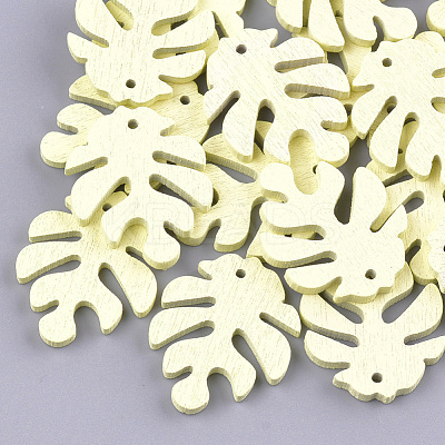 Painted Poplar Wood Pendants WOOD-S045-067A-1
