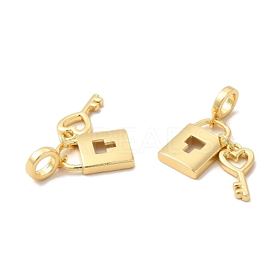 Rack Plating Brass European Dangle Charms KK-B068-17G-1