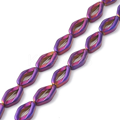 Rainbow Color Baking Paint Electroplate Non-magnetic Synthetic Hematite Beads Strands G-XCP0009-06-1