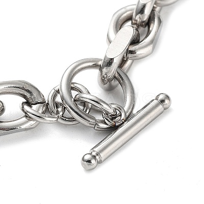 Non-Tarnish 304 Stainless Steel Cable Chains Bracelets for Men & Women BJEW-D031-03P-1
