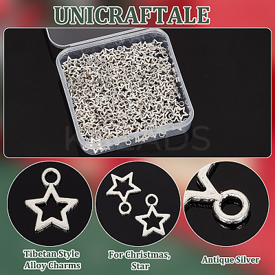 200Pcs Tibetan Style Alloy Charms UNKW-UN0001-20-1