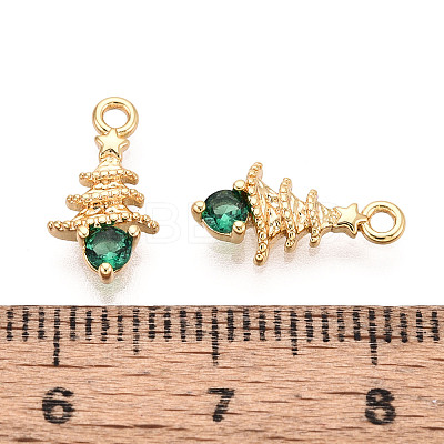 Brass Micro Pave Cubic Zirconia Charms KK-N263-144B-G-1