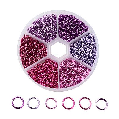 6 Colors Aluminum Wire Open Jump Rings ALUM-JP0001-01C-1