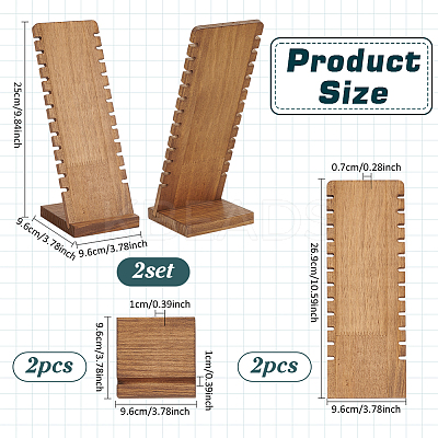 Cedarwood Jewelry Slan Back Pendant Necklace Organizer Display Stands ODIS-WH0078-23-1