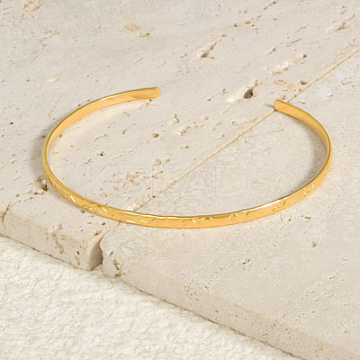 European & American Style 304 Stainless Steel Plain Bangles UM3618-2-1