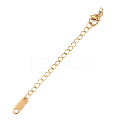 304 Stainless Steel Chain Extender with Oval Charms STAS-G383-09G-1