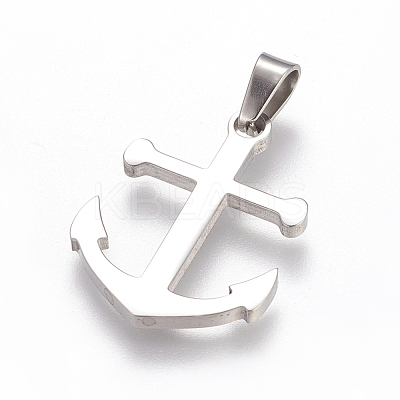 Tarnish Resistant Trendy Necklace Findings Anchor 304 Stainless Steel Pendants STAS-L012-A26P-1