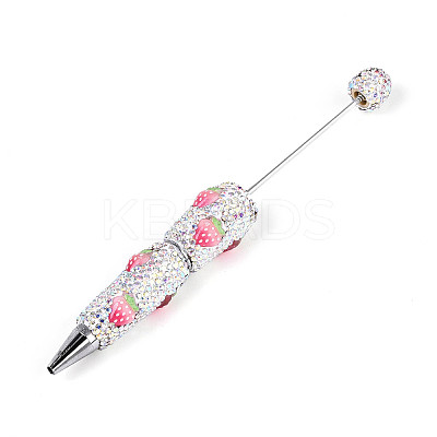 Resin & Polymer Clay Pave Rhinestone Ball-Point Pen AJEW-T013-04G-1