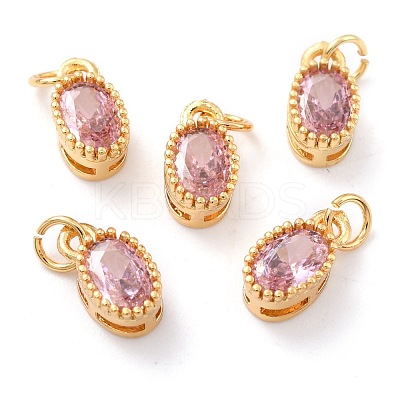 Real 18K Gold Plated Brass Inlaid Cubic Zirconia Charms ZIRC-L100-079G-07-1