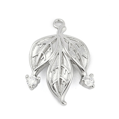 Brass Micro Pave Cubic Zirconia Pendants KK-Q026-21P-1