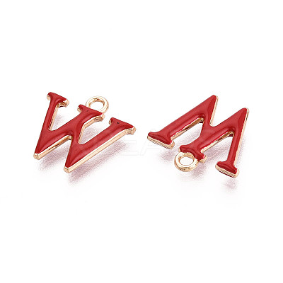 Rack Plating Alloy Enamel Pendants ENAM-T024-53W-G-1