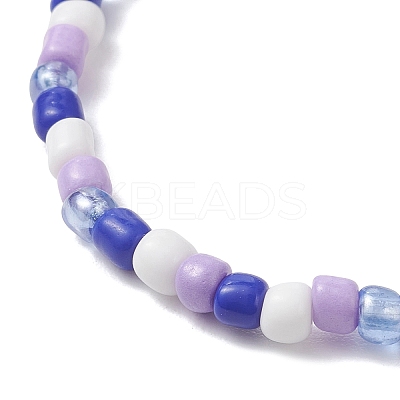 Adjustable Glass Beaded Charm Bracelets BJEW-JB13287-1