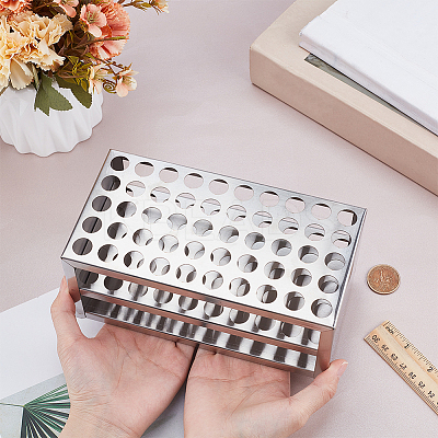 Stainless Steel Test Tube Display Rack AJEW-WH0248-726C-1