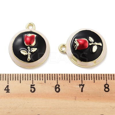 Rack Plating Alloy Enamel Pendants PALLOY-F311-12G-1