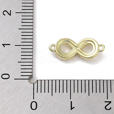 Brass Pave Clear Cubic Zirconia Infinity Connector Charms KK-M293-46G-1