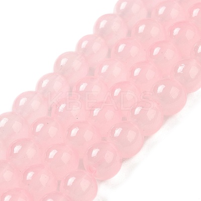 Baking Paint Imitation Jade Glass Round Bead Strands X1-DGLA-Q021-8mm-45-1