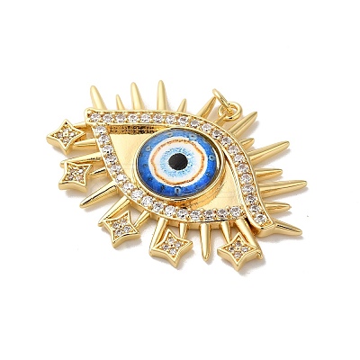Rack Plating Brass Cubic Zirconia Pendants KK-G504-22G-01-1