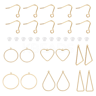 DIY Heart Triangle Teardrop Brass Dangle Earring Making Kits DIY-TA0012-94-1