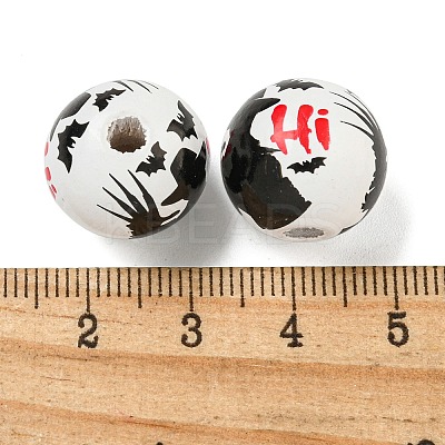 Halloween Series Wood European Beads WOOD-U002-01D-1