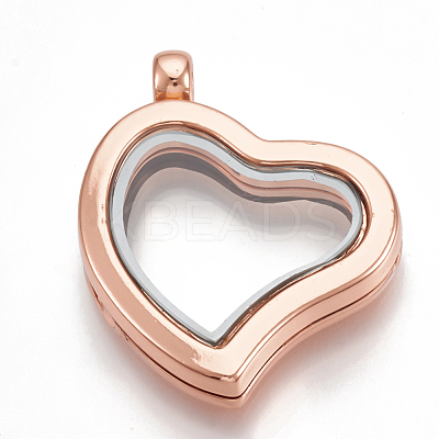 Alloy Magnetic Locket Pendants PALLOY-T052-13RG-1