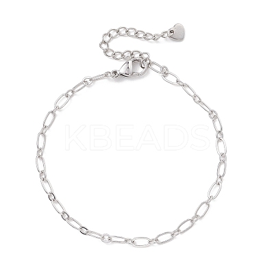 Brass Oval Link Chains Bracelets for Women BJEW-JB13035-1
