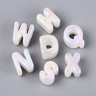 Opaque Rainbow Iridescent Acrylic Beads OACR-P010-23B-1