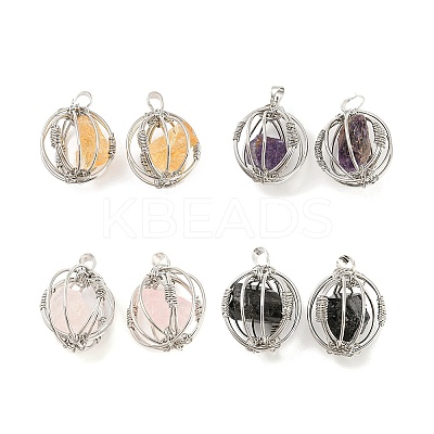 Natural Mixed Stone Pendants G-H293-03P-1