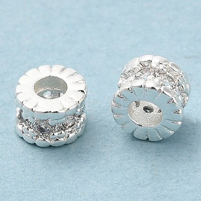 Rack Plating Brass Micro Pave Cubic Zirconia Beads KK-A186-03A-S-1