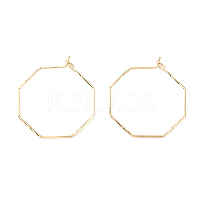 Ion Plating(IP) 316 Stainless Steel Hoop Earrings Findings STAS-C029-02G-1