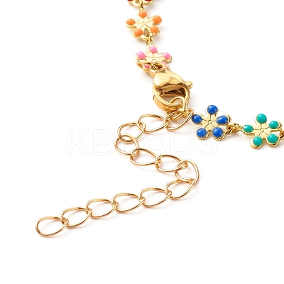 Brass Enamel Link Chain Bracelets BJEW-JB06420-1