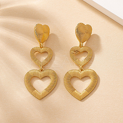 Heart Zinc Alloy Dangle Stud Earrings FS-WG20C8F-01-1