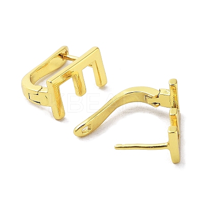 Brass Letter Stud Earrings for Women EJEW-A038-01E-G-1