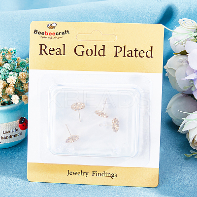6Pcs Brass Micro Pave Cubic Zirconia Stud Earrings Settings KK-BBC0008-69B-1