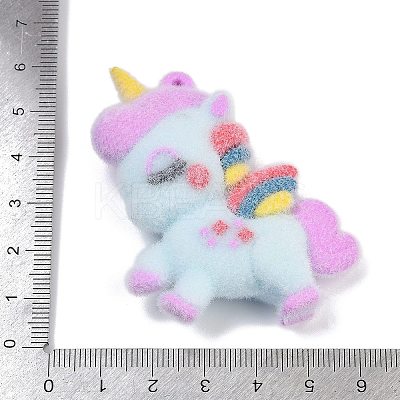 Flocky Resin Pendants RESI-S017-02C-1