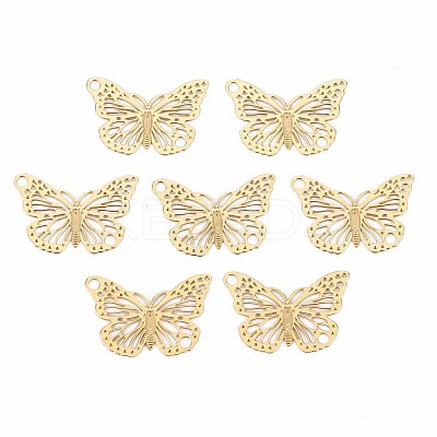 Rack Plating 304 Stainless Steel Filigree Connerctor Charms LS-STAS-T057-48G-1