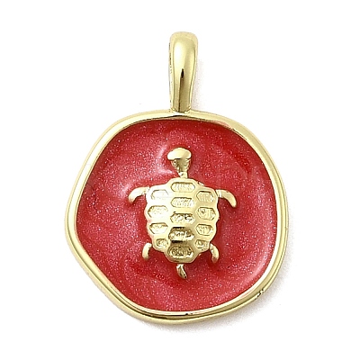 Brass Enamel Pendants KK-P338-15G-01-1