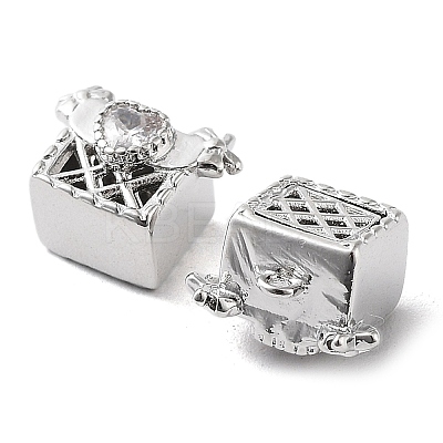 Rack Plating Brass Micro Pave Cubic Zirconia Pendants KK-K333-86P-1