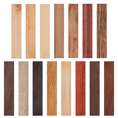 15Pcs 15 Colors Wood Blank Bookmarks for DIY Engraved Craft WOOD-ME0001-05-1